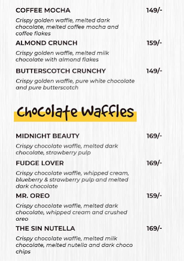 Belgian Waffle Factory menu 