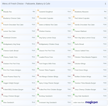 Fresh Choice - Patisserie, Bakery & Cafe menu 