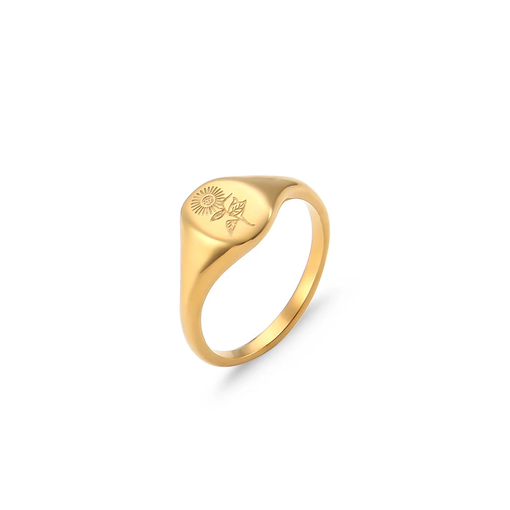 Title 3, Retro Ring van Roestvrij Staal voor Dames en He...