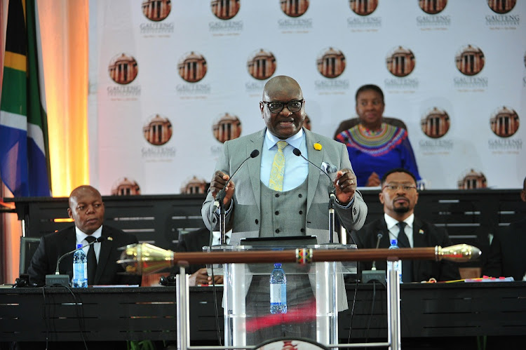 Premier David Makhura delivering the last state of the province address of his administration at the Alberton Civic Centre in Alberton, Johannesburg.