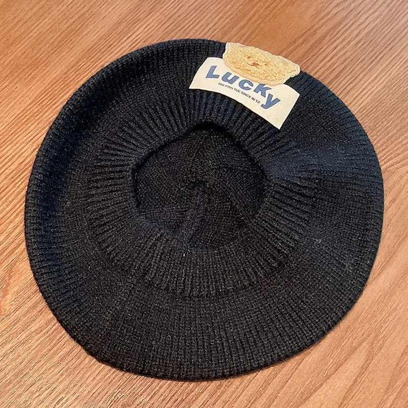 Title 14, Childrens Beret Autumn and Winter Thermal Knit...