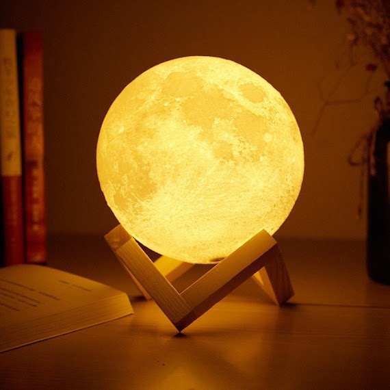 [ Đèn Để Bàn ] Đèn Ngủ Trang Trí Hình Mặt Trăng Medita Moon Lamp 3D 2020