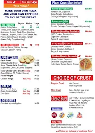 Eva's Pizza menu 1