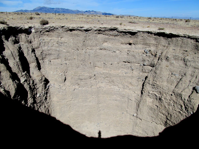 My shadow on the far side of the sinkhole