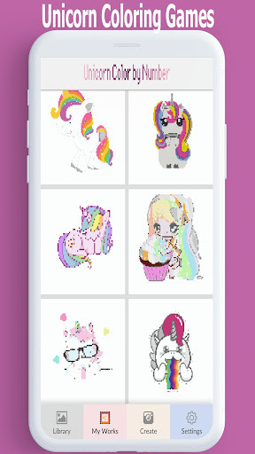 Unicorn - Color by Number,pixel art coloring game