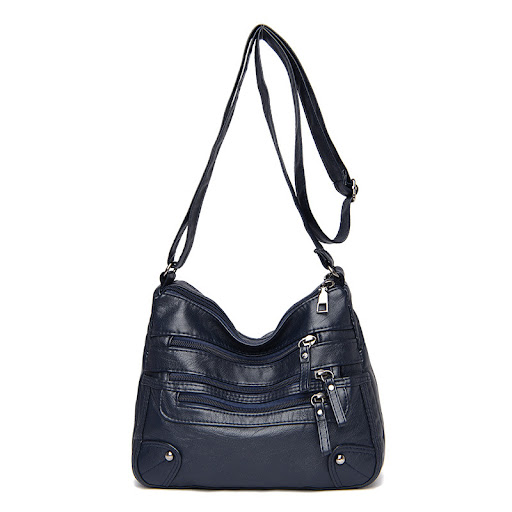 Title 7, Soft Leather Fashion All-Match Double Messenger...