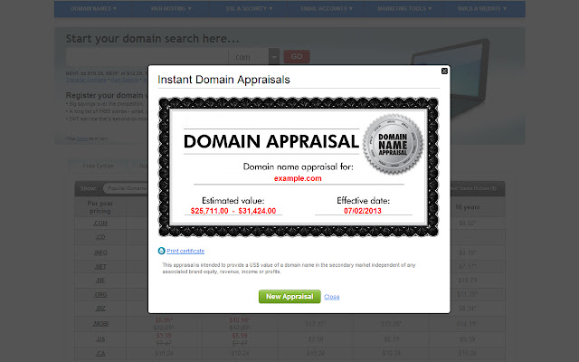 FREE Domain Name Appraisals! Extn.