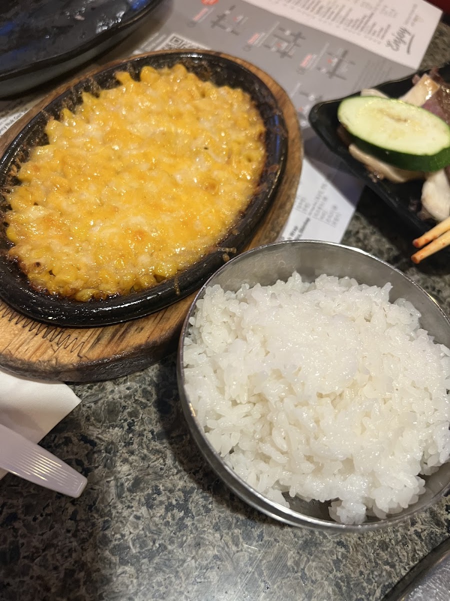 Corn cheese & white rice