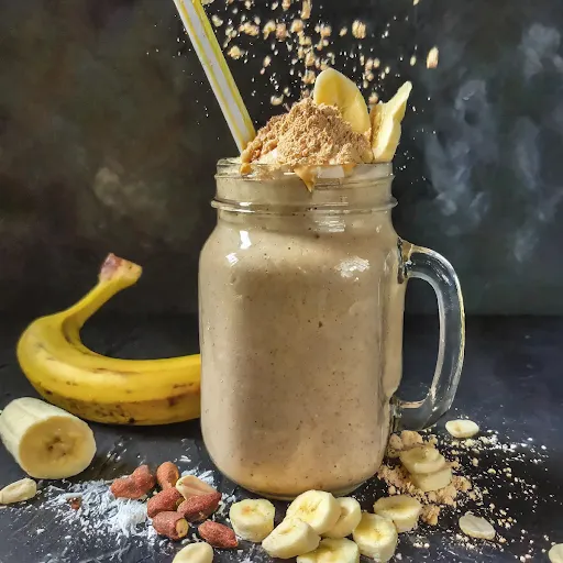 Peanut Butter Banana Whey Protein Shake [450 Ml, Mason Jar ]