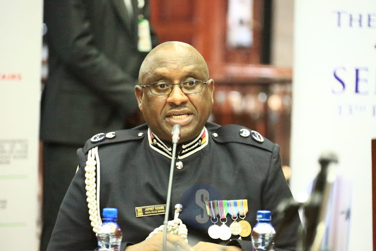 Inspector General nominee Japhet Koome appears for vetting at Administration and Internal Affairs Committee in Parliament on November 8.