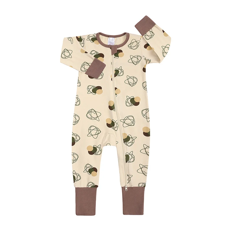 Barboteuse Bébé Manches Longues Coton Printemps Automne Combinaison Intérieure Garçon Fille Grenouillère Douce et Confortable