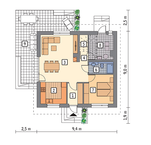 Niezawodny - wariant IV - M236d - Rzut parteru