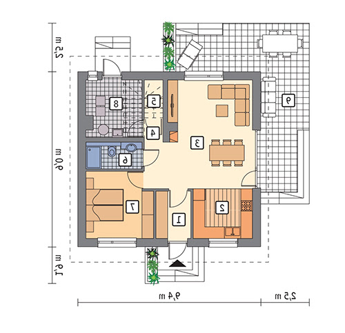 Niezawodny - wariant IV - M236d - Rzut parteru