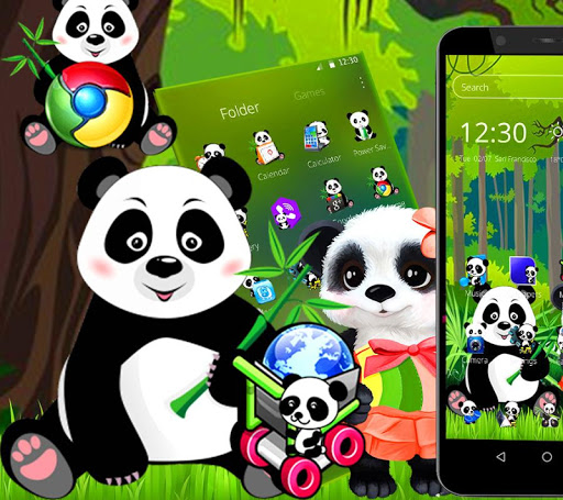Cute Panda Forest Launcher Theme ?