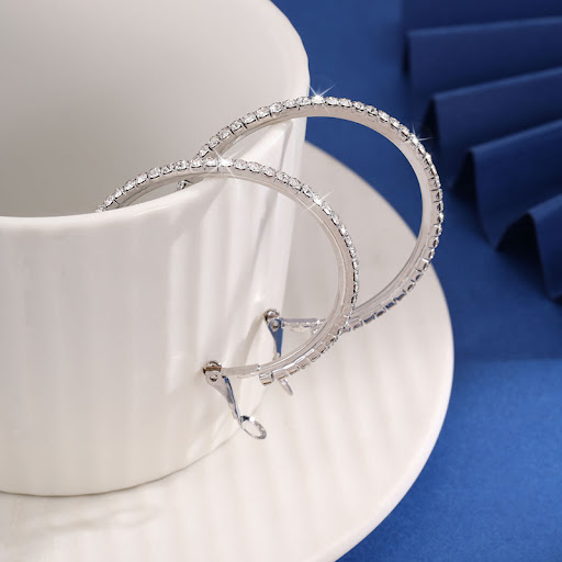 Title 2, Diamond Exaggerated Large Hoop Earrings Womens...