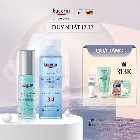 [Tặng Nước Tẩy Trang 339K] Tinh Chất Cấp Ẩm & Giảm Nếp Nhăn Eucerin Hyaluron [3X]+ Filler Moisture Booster 30Ml