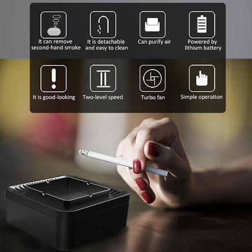 Title 2, Ashtray Portable USB Rechargeable Smokeless Ash...