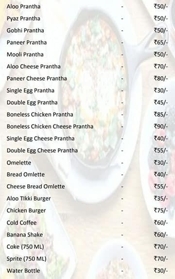 Pratha Master menu 