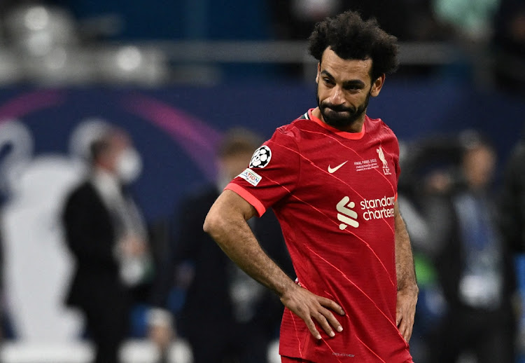 Liverpool's Mohamed Salah looks dejected after the match. Picture: REUTERS/DYLAN MARTINEZ