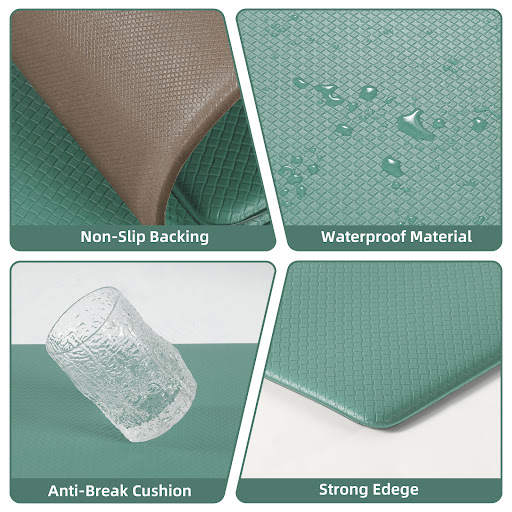 Title 18, Two-piece kitchen floor mat set non-slip, water...