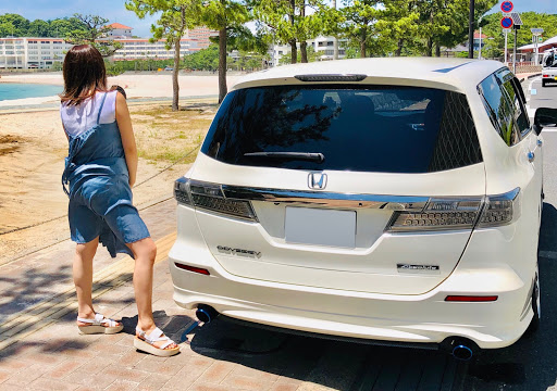 ホンダ オデッセイを華麗にカスタム By ゆいp号 08 13 Cartune 100投稿 記念 に白良浜で テンション になったのか 自らスカート Cartune