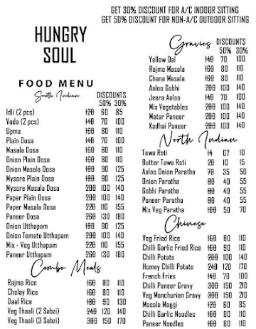 Hungry Soul menu 