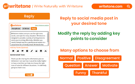 Writetone: AI Writing Assistant & Grammar Fix