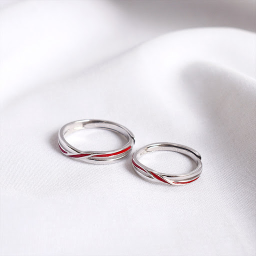 Title 3, Red Line Couple Rings A Pair Of Students Simple...