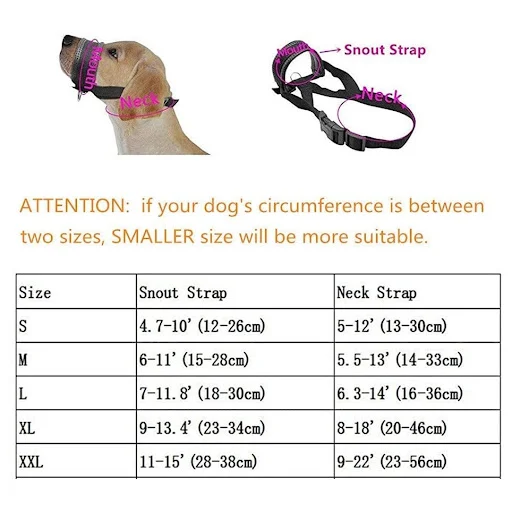 Soft Nylon Dog Muzzle Anti Barking Training Pet Mouth Mask Harness for Small Large Dogs Prevent from Biting, Adjustable 