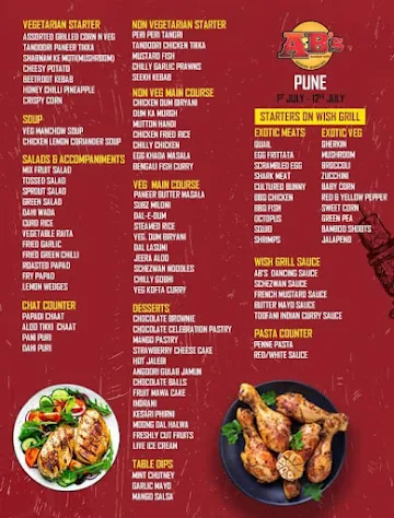 AB's - Absolute Barbecues menu 