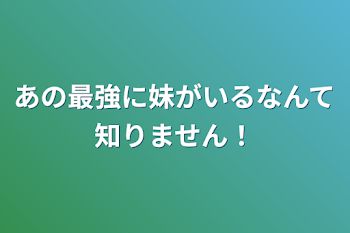 あの最強に妹がいるなんて知りません！