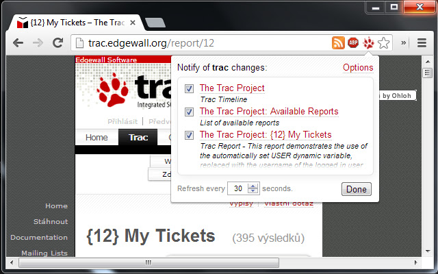 Trac Notifier chrome extension