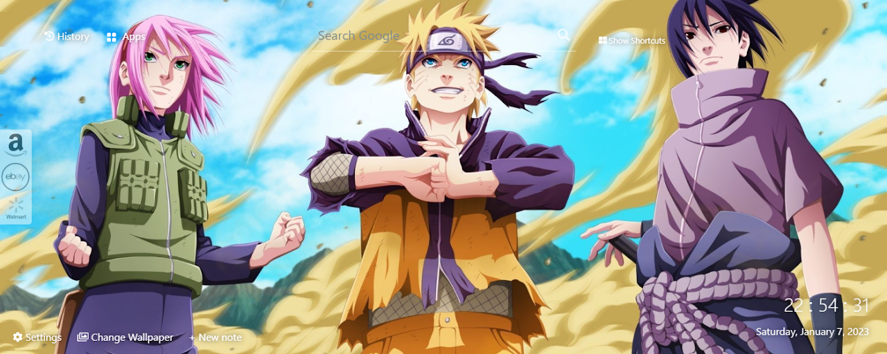 Naruto New Tab Wallpaper Theme Preview image 1