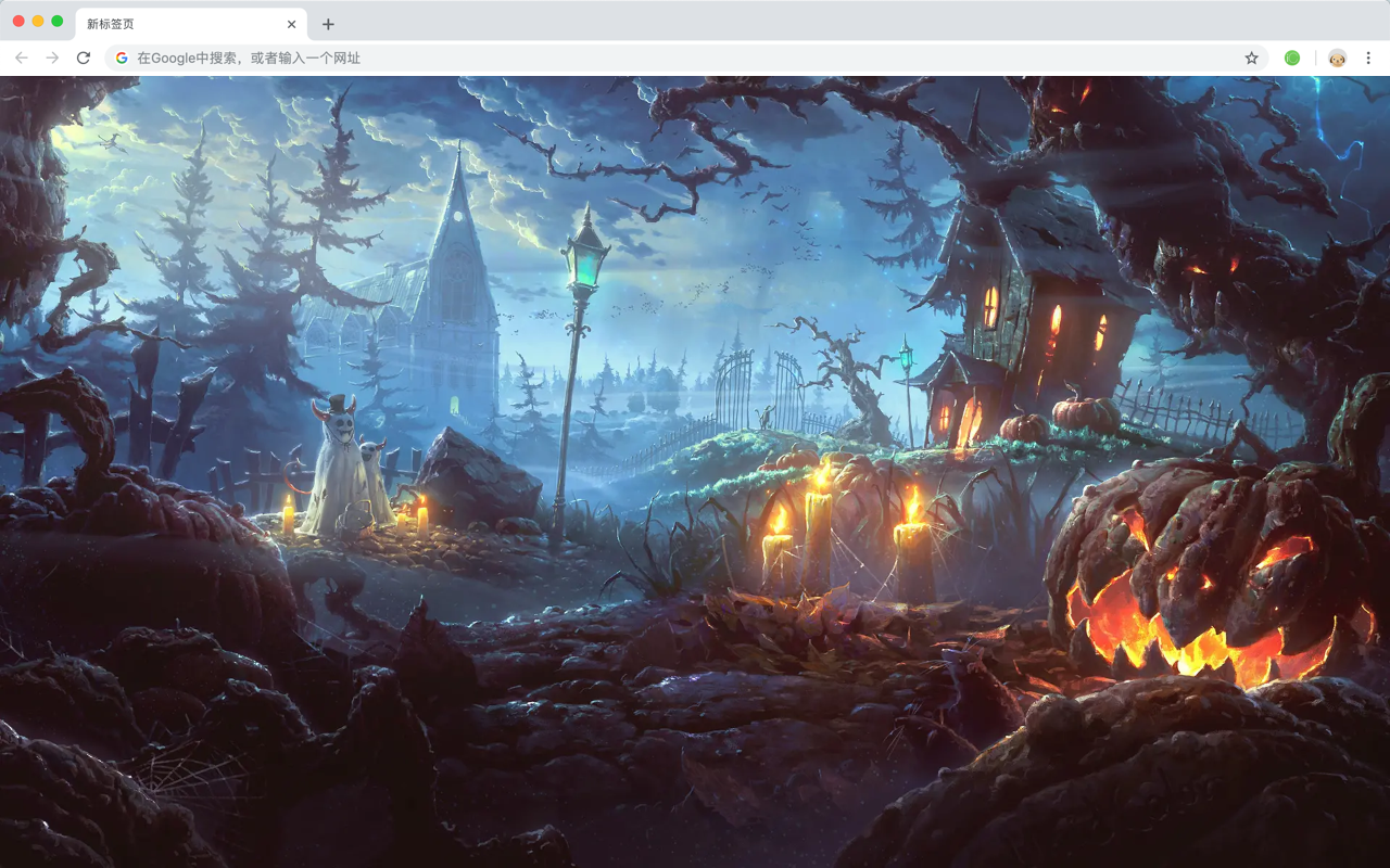 Dark Halloween Anime New Tab Theme HD Preview image 3