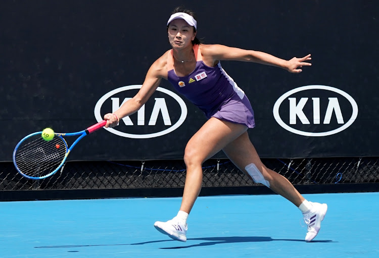 China's Peng Shuai in action during an Australian Open 2020 match against Japan's Nao Hibino.