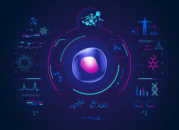 Scientific interface for cell analysis Premium Vector