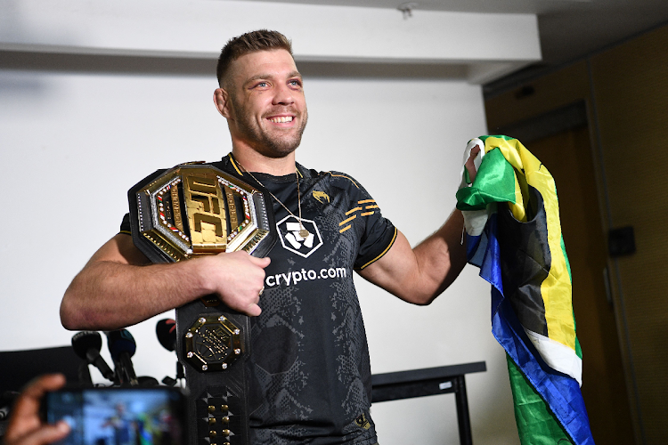 UFC Middleweight Champion Dricus du Plessis at OR Tambo International Airport on January 25 2024.