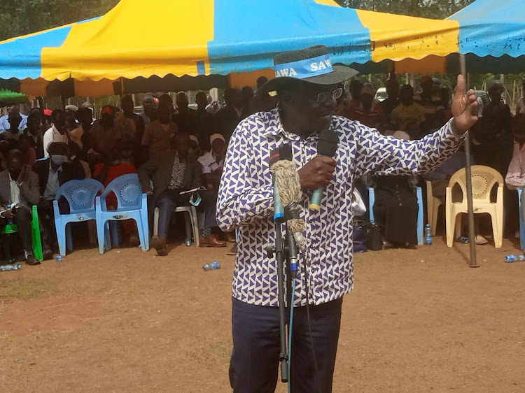 Former UNCTAD boss Mukhisa KItuyi speaks in Bungoma.