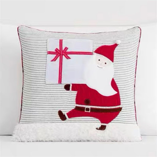Title 6, Christmas Gift Style Pillow Embroidered Affixed...