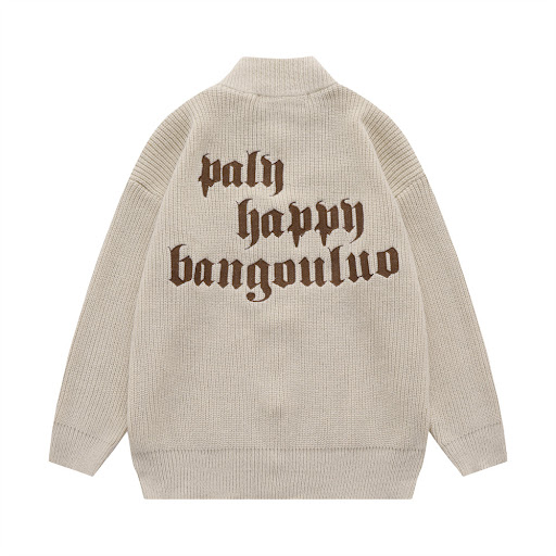Title 11, Mens Letter Embroidered Stand Collar Zipper Ca...