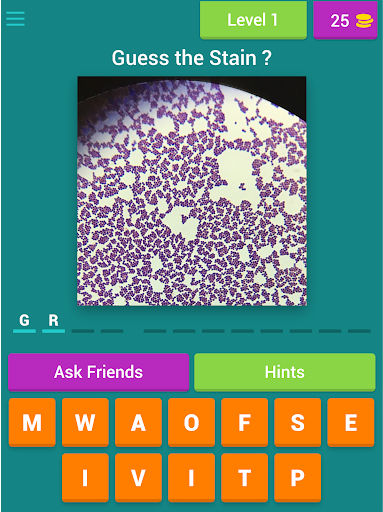 Microbiology quiz plate reading app.