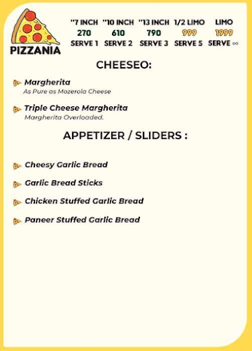 Pizza Online menu 