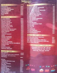 Cake Cafe menu 1