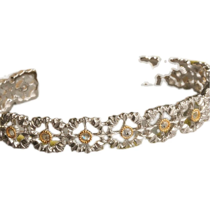 Bracelet ajouré plaqué or en argent 925 Bijou femme raffiné Design ouvert et délicat Élégance intemporelle Cadeau parfait pour toutes occasions