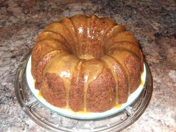 Fresh Apple & Black Walnut Cake with Caramel Glaze