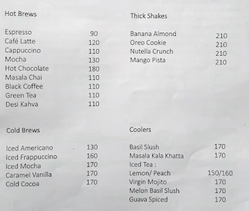 Butter Brews Bistro menu 