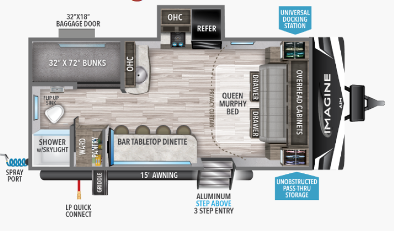 Grand Design AIM 18BH floor plan