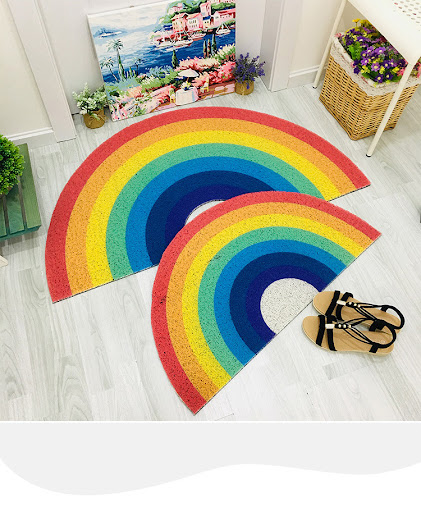 Title 4, Thickened Semi-circle Rainbow Wire Mat Bathroom...