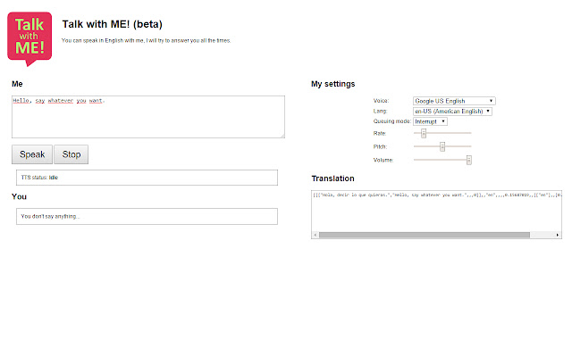 Talk with ME! chrome extension