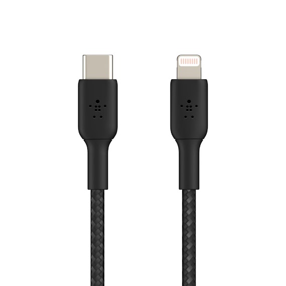 Cáp Usb - C To Lightning Boost Charge Belkin Vỏ Dù, Chứng Chỉ Mfi, Sạc Nhanh 30W, 1M/ 2M - Hàng Chính Hãng - Caa004Bt